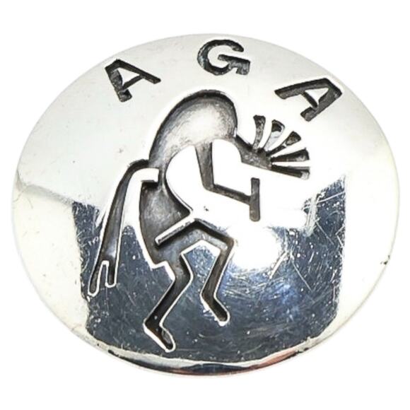 Signed Mike Simplicio Zuni Kokopelli Negative Space Possibly Customized Brooch - Picture 4 of 9